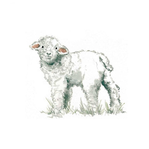 Baby Lamb White Modern Wood Framed Art Print by Robinson, Carol