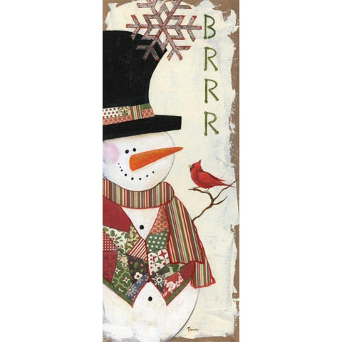 Brrrr Black Modern Wood Framed Art Print by Tava Studios