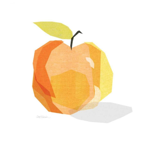 Red Linen Apple Black Modern Wood Framed Art Print with Double Matting by Robinson, Carol