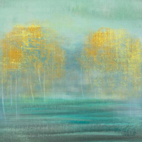 Glimmer of Sun White Modern Wood Framed Art Print with Double Matting by Jill, Susan