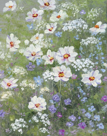Springtime Flower White Modern Wood Framed Art Print with Double Matting by Swatland, Sally