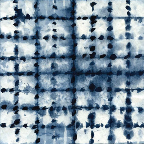 Shibori Patchwork White Modern Wood Framed Art Print by Robinson, Carol