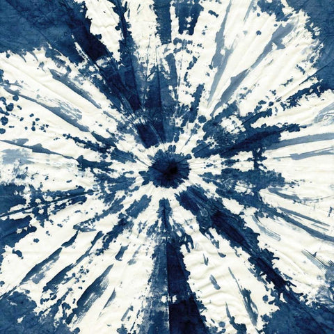 Shibori Circle Black Ornate Wood Framed Art Print with Double Matting by Robinson, Carol