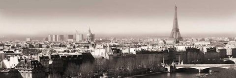 Paris View Triptych Black Ornate Wood Framed Art Print with Double Matting by Delimont, Danita