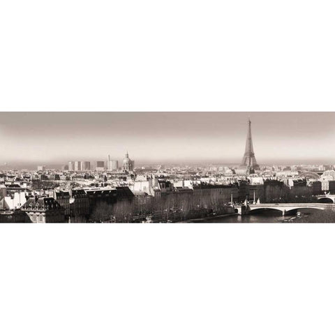 Paris View Triptych Black Modern Wood Framed Art Print by Delimont, Danita