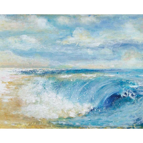 The Perfect Wave Gold Ornate Wood Framed Art Print with Double Matting by Tava Studios