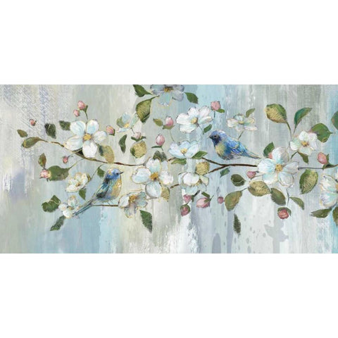 Painterly Spring White Modern Wood Framed Art Print by Nan