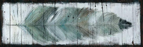 Stained Feather White Modern Wood Framed Art Print with Double Matting by Robinson, Carol