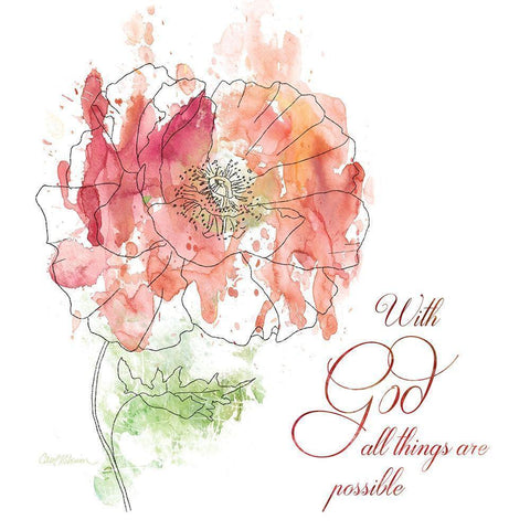 Scripture Bloom II White Modern Wood Framed Art Print by Robinson, Carol