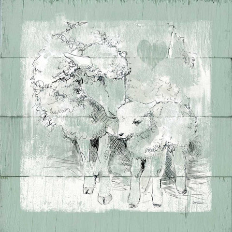 Gentle Lamb I Black Modern Wood Framed Art Print with Double Matting by Robinson, Carol