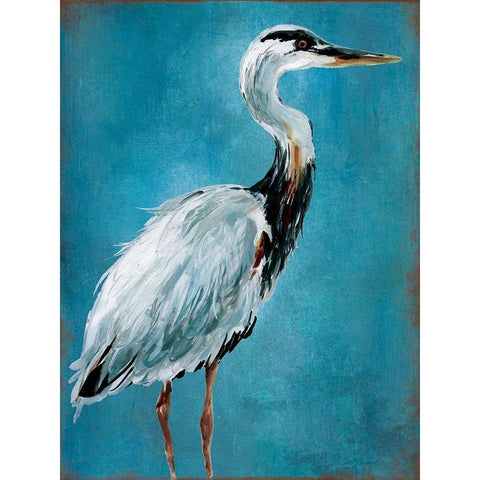 Great Blue Heron I White Modern Wood Framed Art Print by Robinson, Carol