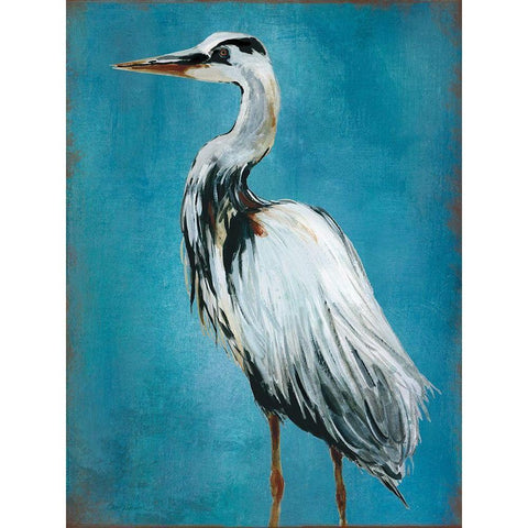 Great Blue Heron White Modern Wood Framed Art Print by Robinson, Carol