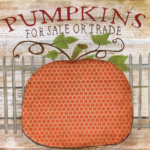 Pumpkins For Sale Black Ornate Wood Framed Art Print with Double Matting by Tava Studios