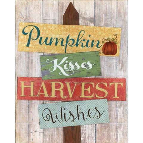 Pumpkin Kisses Gold Ornate Wood Framed Art Print with Double Matting by Tava Studios