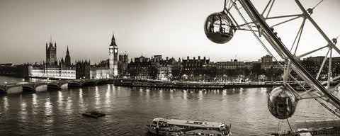 Eyes Over Thames Black Ornate Wood Framed Art Print with Double Matting by Delimont, Danita