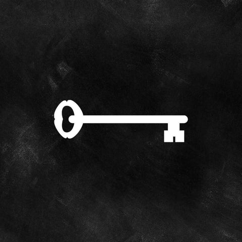 Lock And Key I Black Modern Wood Framed Art Print by CAD Designs