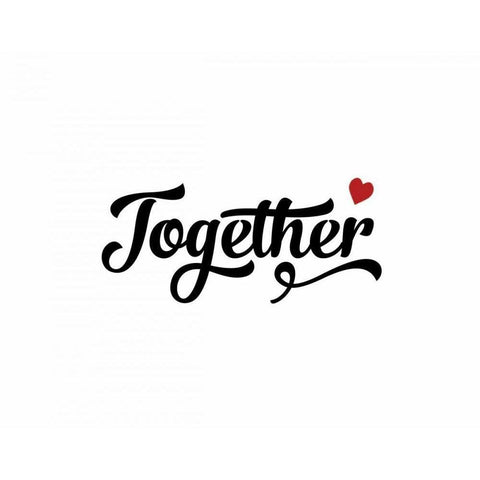 Better Together Black Modern Wood Framed Art Print with Double Matting by CAD Designs