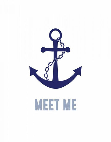 Meet Me By The White Modern Wood Framed Art Print with Double Matting by CAD Designs