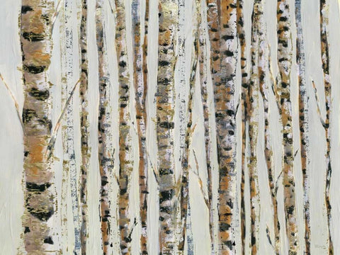 Sparkle Birch White Modern Wood Framed Art Print with Double Matting by Craven, Katrina