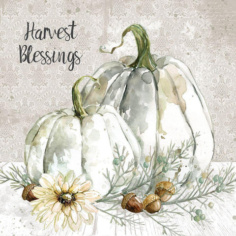 Harvest Blessings Gold Ornate Wood Framed Art Print with Double Matting by Robinson, Carol