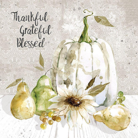 Thankful Grateful White Modern Wood Framed Art Print by Robinson, Carol