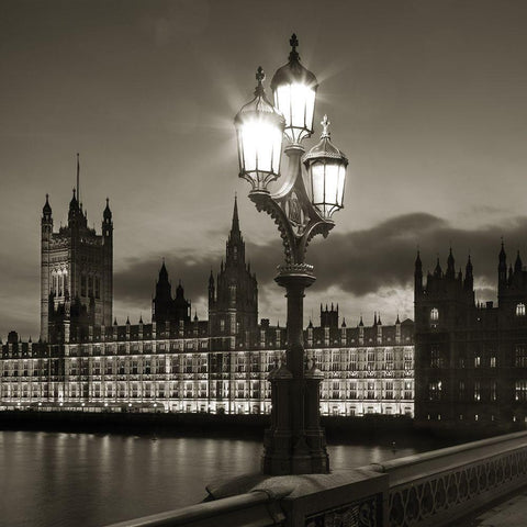 London Lights Black Modern Wood Framed Art Print by Delimont, Danita