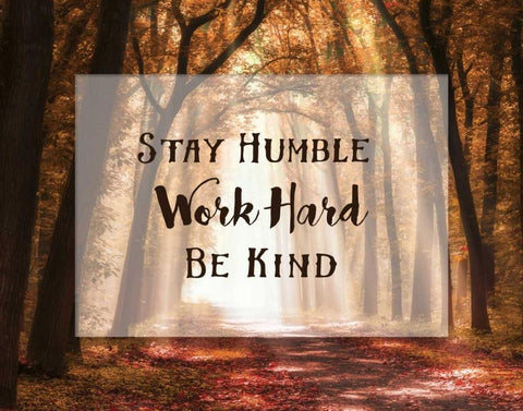 Stay Humble White Modern Wood Framed Art Print with Double Matting by Van de Goor, Lars