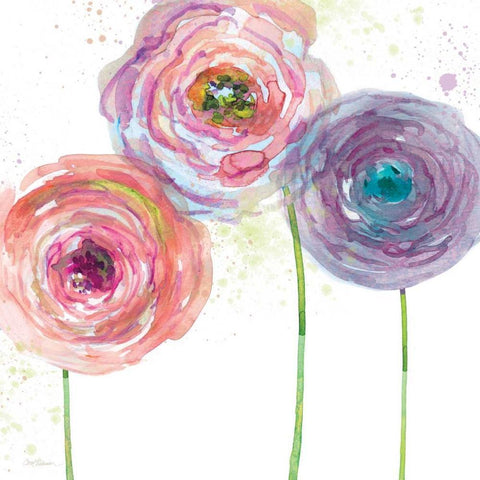 Summer Fields III Black Ornate Wood Framed Art Print with Double Matting by Robinson, Carol