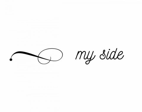 My Side, Your Black Ornate Wood Framed Art Print with Double Matting by CAD Designs