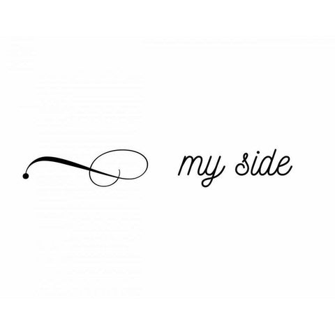My Side, Your Black Modern Wood Framed Art Print with Double Matting by CAD Designs