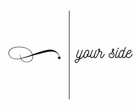 My Side, Your White Modern Wood Framed Art Print with Double Matting by CAD Designs