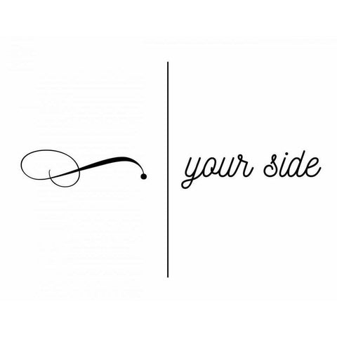 My Side, Your Black Modern Wood Framed Art Print by CAD Designs