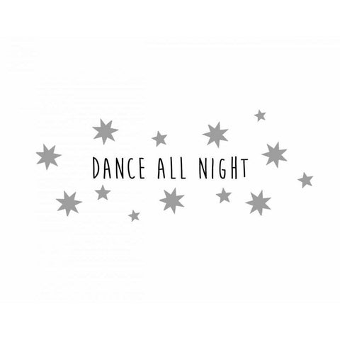 Dance All Night White Modern Wood Framed Art Print by CAD Designs