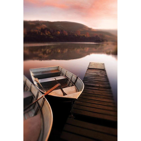 Lee- Rowboats at Black Modern Wood Framed Art Print with Double Matting by Delimont, Danita