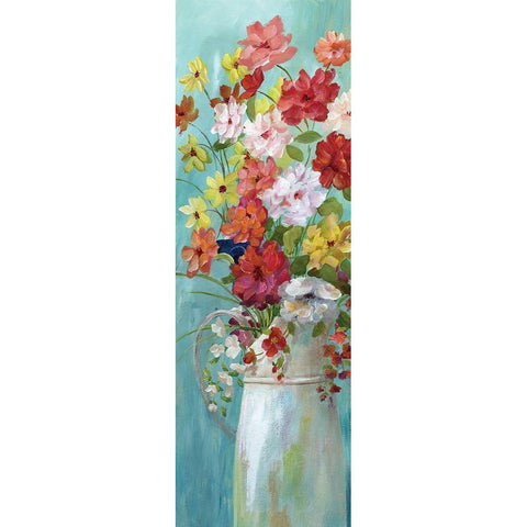 Country Bouquet I Black Modern Wood Framed Art Print with Double Matting by Nan