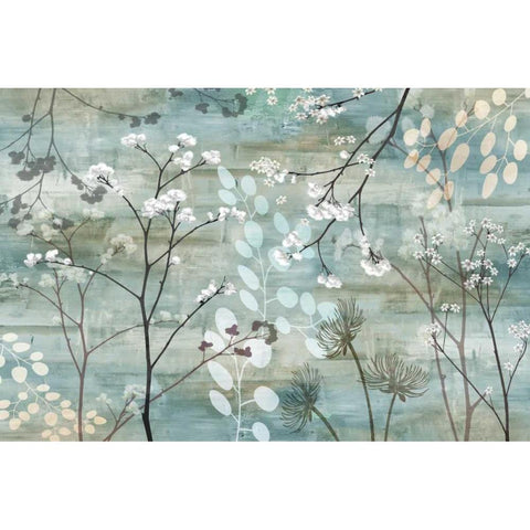 Blue Misty Wood Gold Ornate Wood Framed Art Print with Double Matting by Knutsen, Conrad