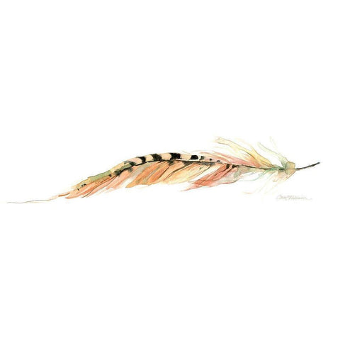 Tail Feather IV White Modern Wood Framed Art Print by Robinson, Carol