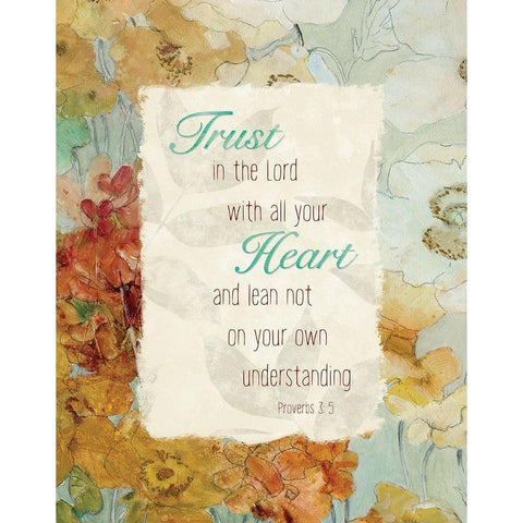 Proverbs 3:5 Black Modern Wood Framed Art Print with Double Matting by Robinson, Carol