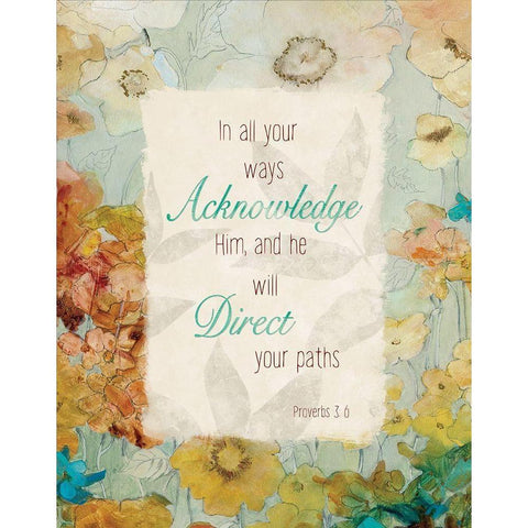 Proverbs 3:6 White Modern Wood Framed Art Print by Robinson, Carol