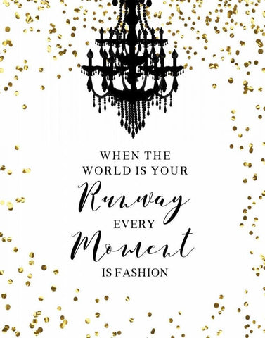 Runway Moment Black Ornate Wood Framed Art Print with Double Matting by CAD Designs