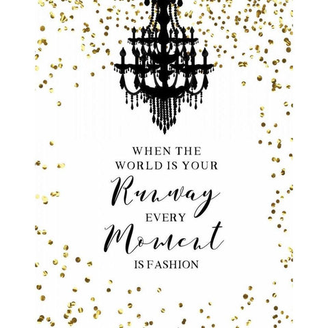 Runway Moment Gold Ornate Wood Framed Art Print with Double Matting by CAD Designs