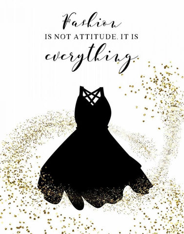 Fashion is White Modern Wood Framed Art Print with Double Matting by CAD Designs