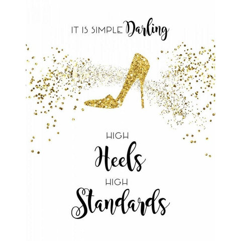 High Heels, High Gold Ornate Wood Framed Art Print with Double Matting by CAD Designs