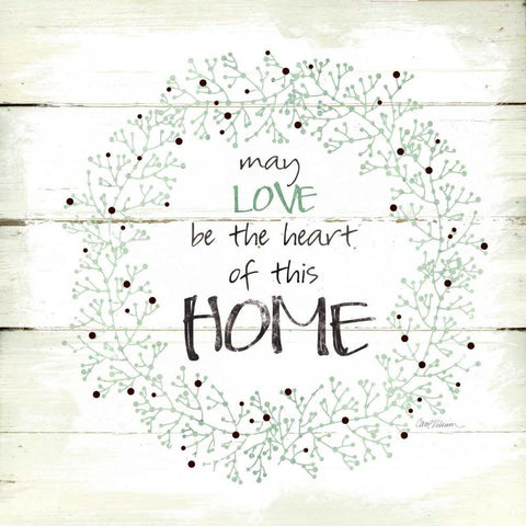 Heart Of This Home White Modern Wood Framed Art Print with Double Matting by Robinson, Carol