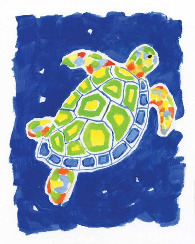 Bright Turtle White Modern Wood Framed Art Print with Double Matting by Nan