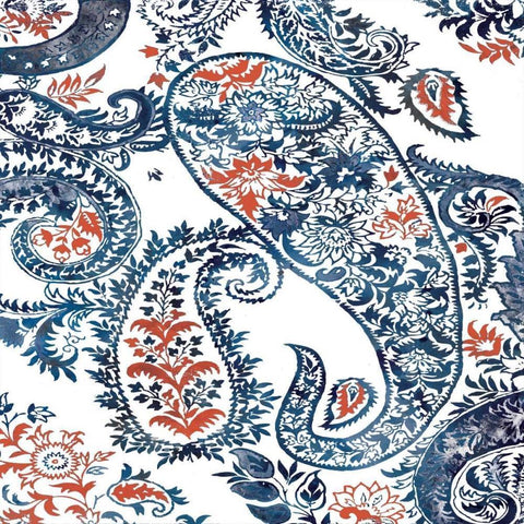 Paisley II Gold Ornate Wood Framed Art Print with Double Matting by Robinson, Carol