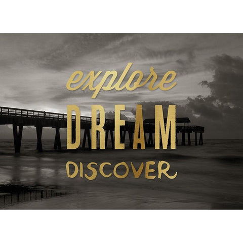 Explore, Dream, White Modern Wood Framed Art Print by Delimont, Danita