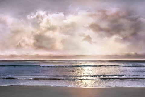 Velvet Beach White Modern Wood Framed Art Print with Double Matting by Calascibetta, Mike
