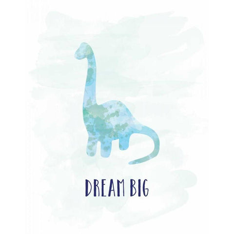 Dream Big Dino Black Modern Wood Framed Art Print by Murray, Amanda