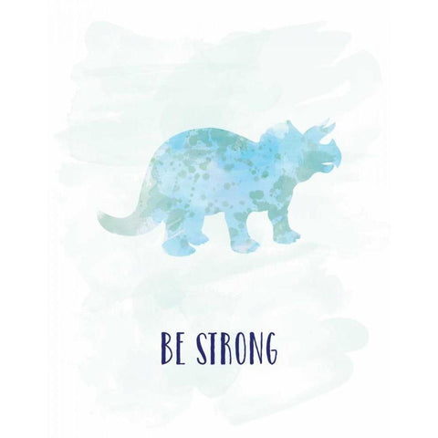 Be Strong Dino Black Modern Wood Framed Art Print by Murray, Amanda